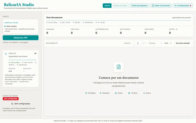 RelicárIA Studio interface